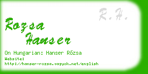 rozsa hanser business card